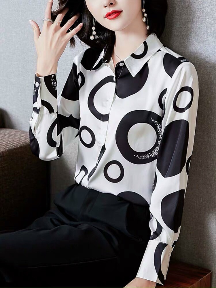 ÁO Sơ Mi Họa Tiết Hình Tròn - SM63